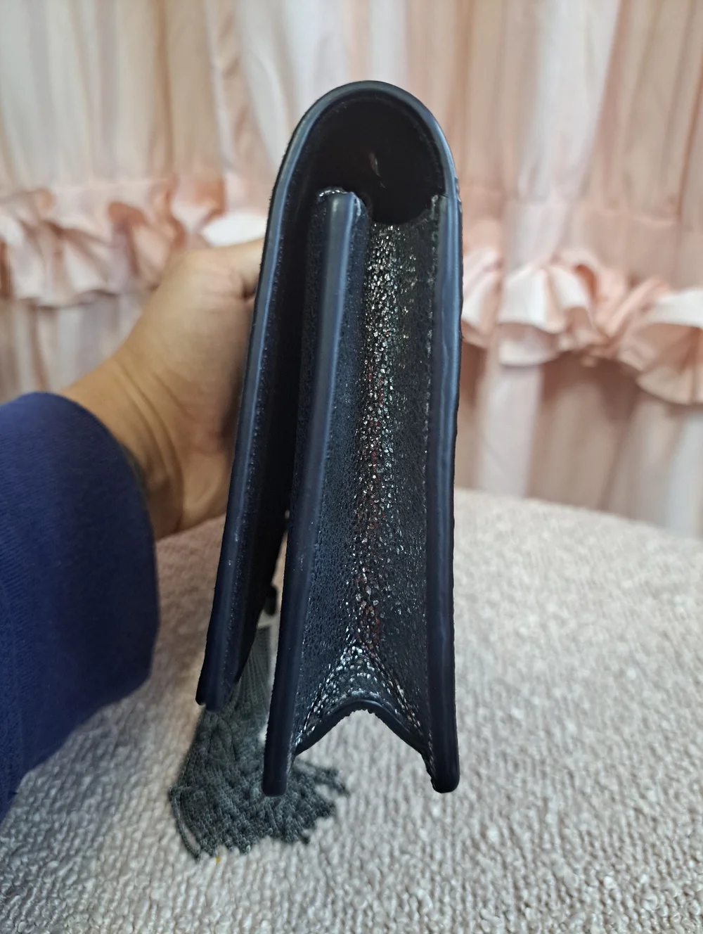 Yves Saint Laurent Silver Metallic Tassel Wallet Clutch - Picture 2 of 11